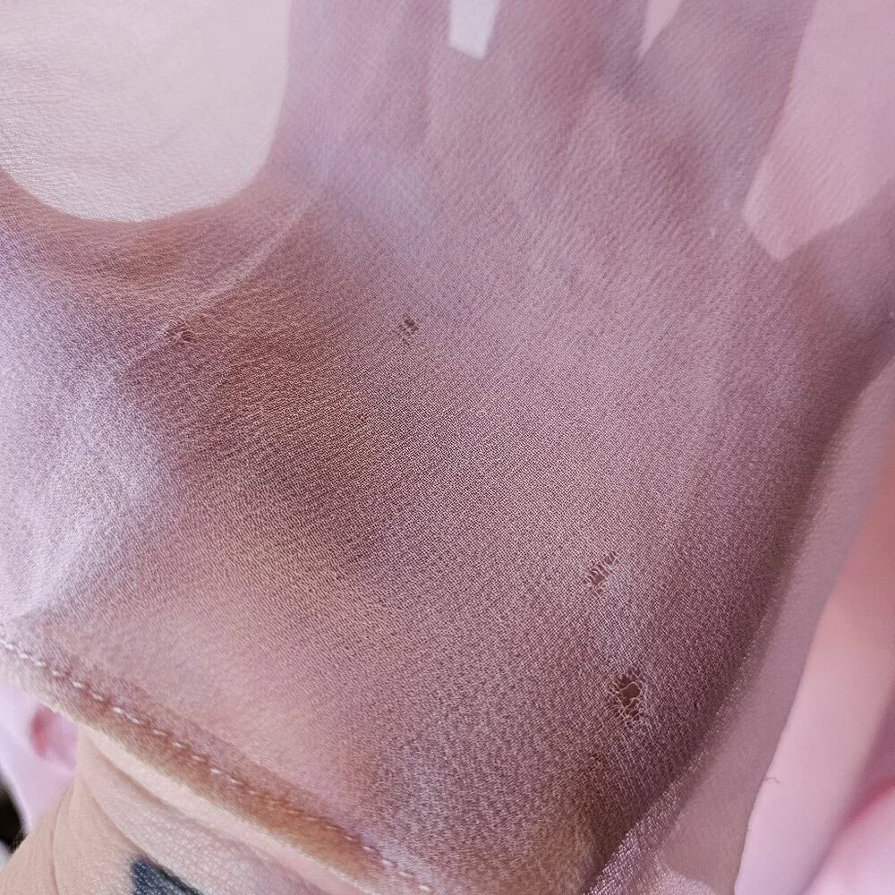 Vintage 60s 70s Light Pink Chiffon Princess Cocktail Evening Dress Gown L Large - Picture 8 of 14